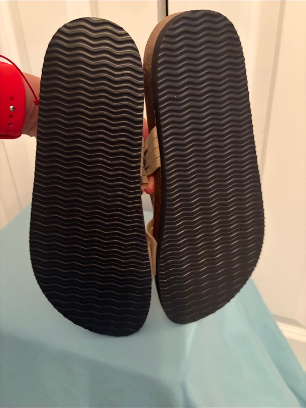 White Mountain Tan Woven Slide Sandals - Picture 4 of 5